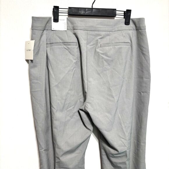Ellen Tracy Mid Rise Modern Trouser Sz 14 Light Gray Career Business - Picture 3 of 10